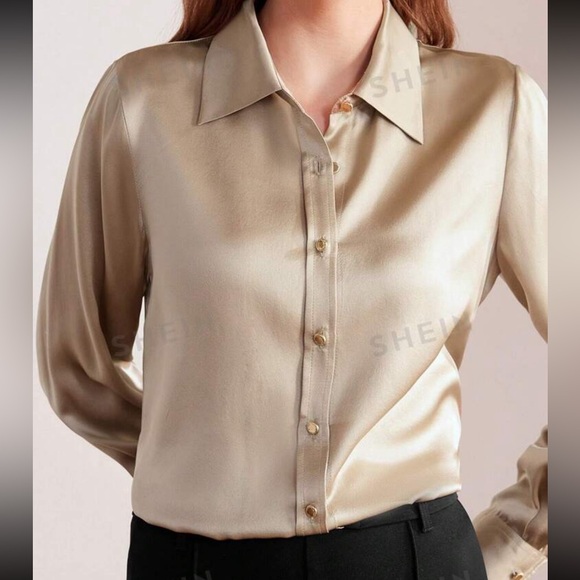MOTF PREMIUM SILK SOLID COLOR BLOUSE - Picture 2 of 4